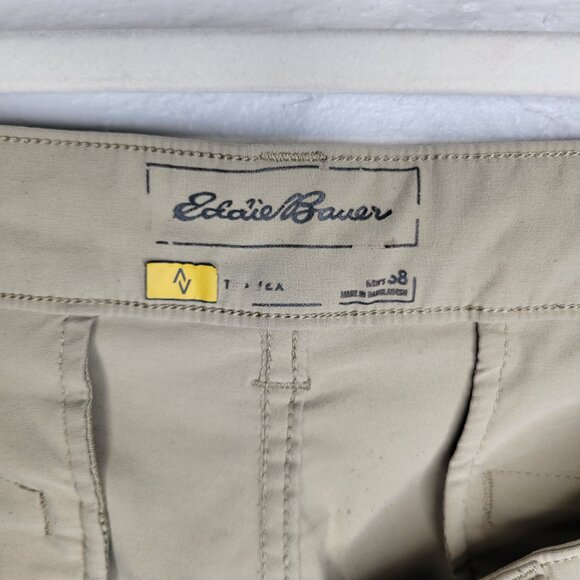 Eddie Bauer Travex Men's Size 38 Shorts Tan Khaki Back Zipper Pockets - Picture 3 of 3